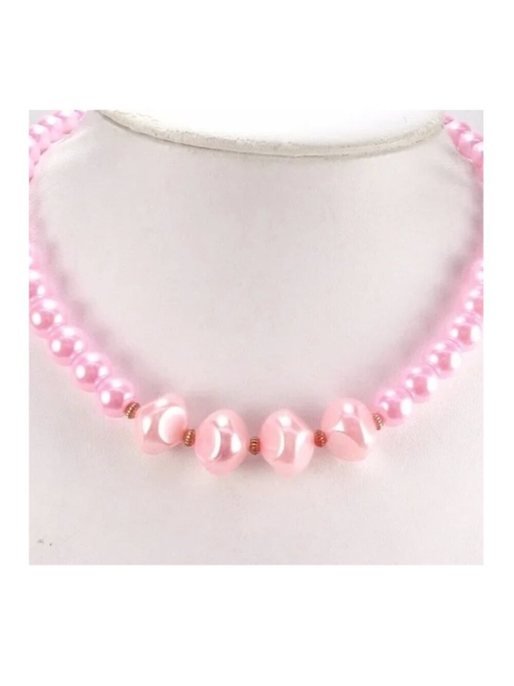 Francesca Visconti Necklace Pink Faux Pearls 18.5" NWOT Perfect 17937